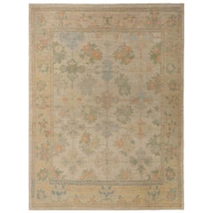 Tappeti Afghanistan Oushak - Lana Avorio Arancione Giallo - 95804