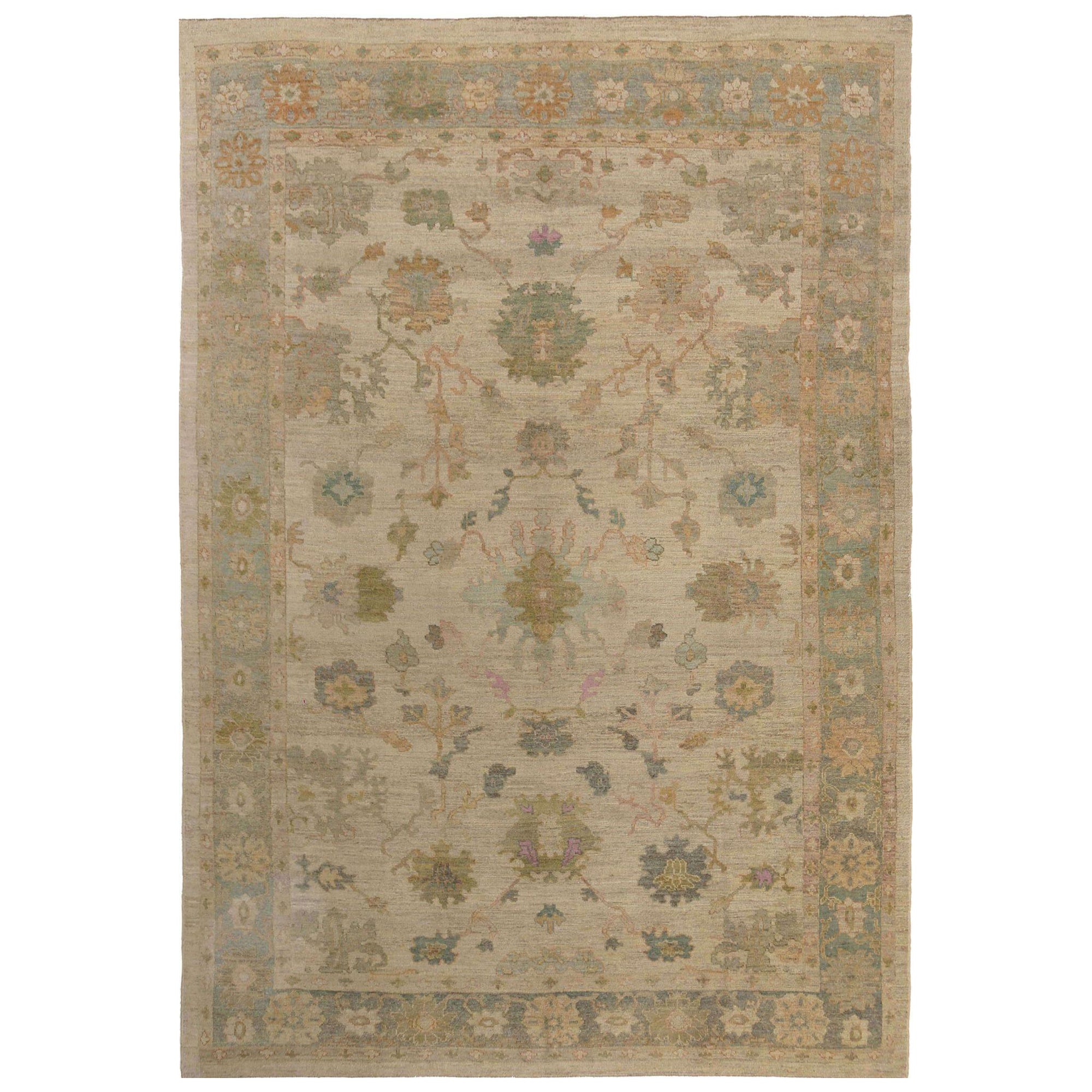Afghanistan Oushak Over Size Rug - Wool Ivory Design - 95806
