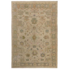 Tappeto Afghanistan Oushak Over Size - Disegno in lana e avorio - 95806
