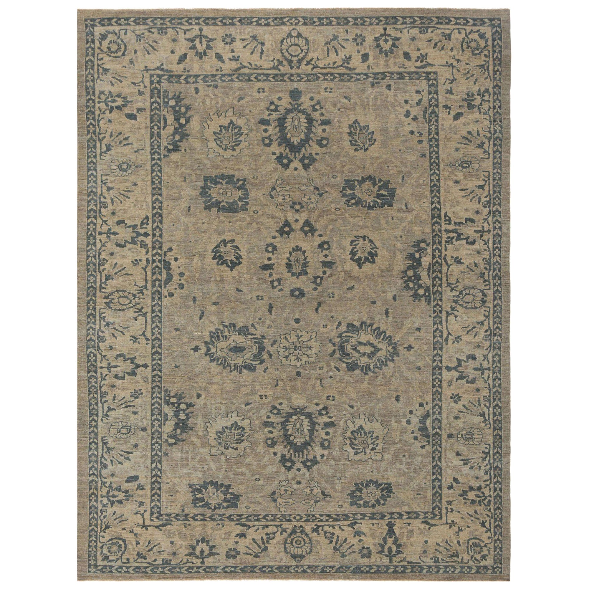 Sultanabad-Teppiche aus Wolle in Elfenbein und Taupe aus Afghanistan, 95762