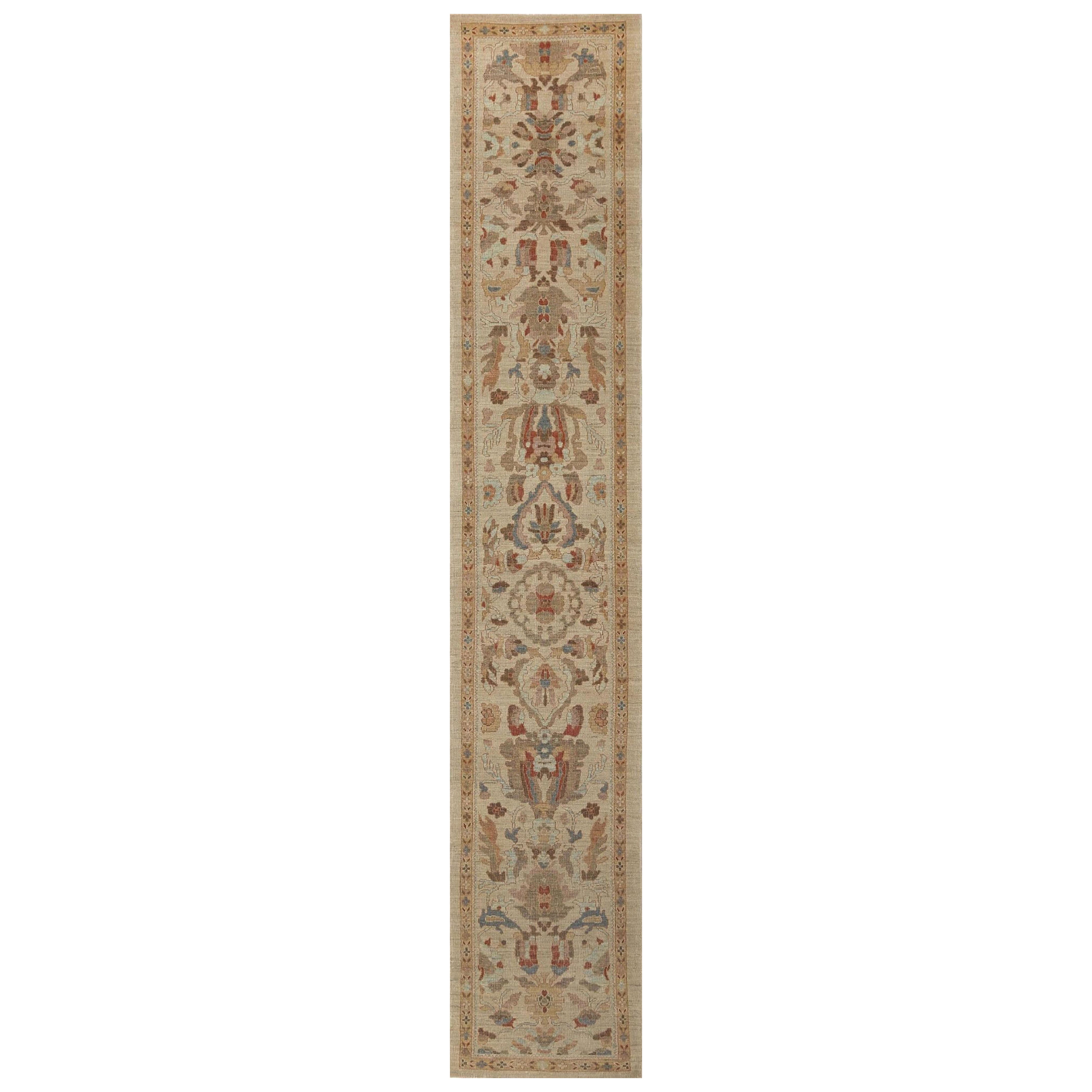 Afghanistan Sultanabad Läufer Teppich - Wolle Elfenbein Design - 95827