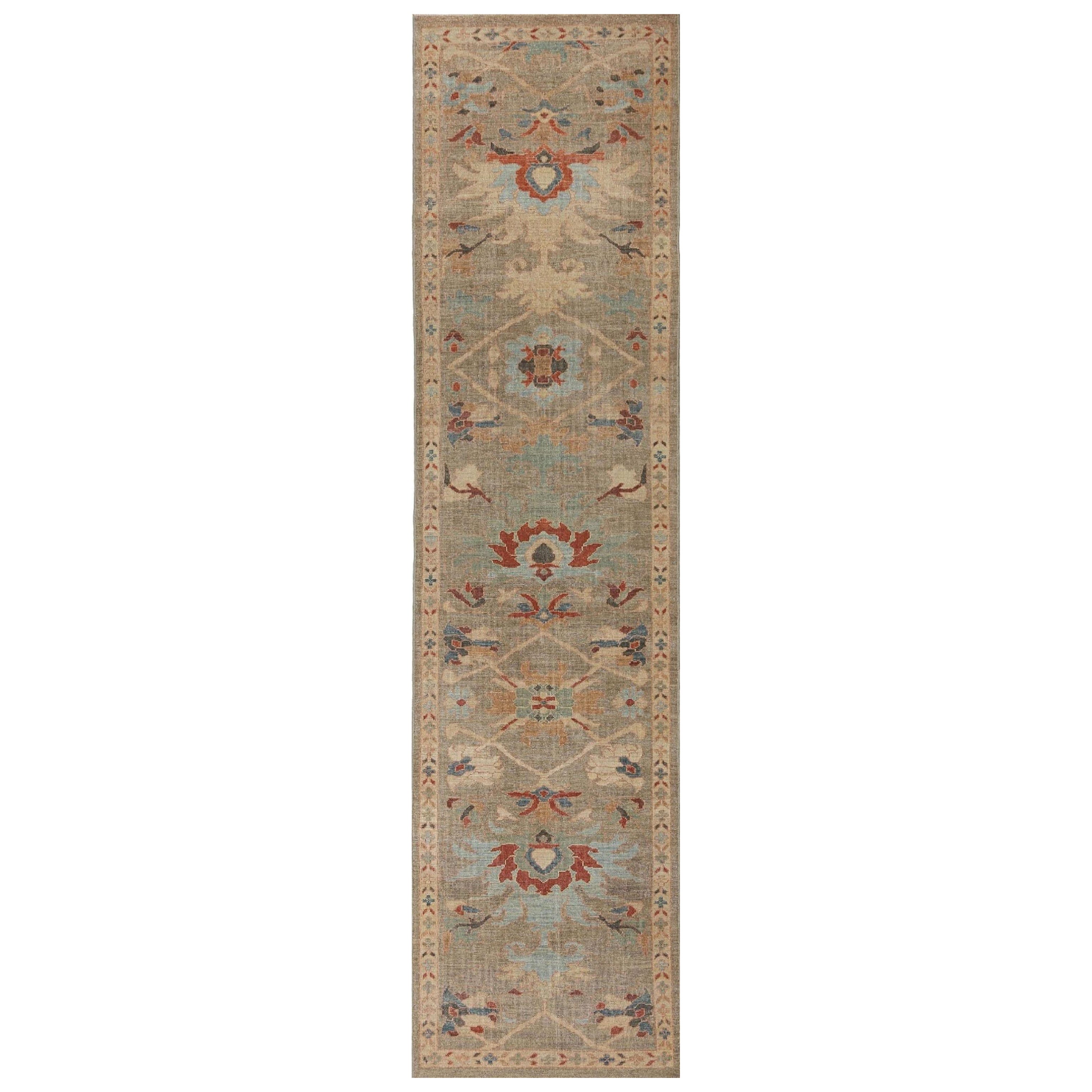 Afghanistan Sultanabad Läufer Teppich - Wolle Brown Design - 95829