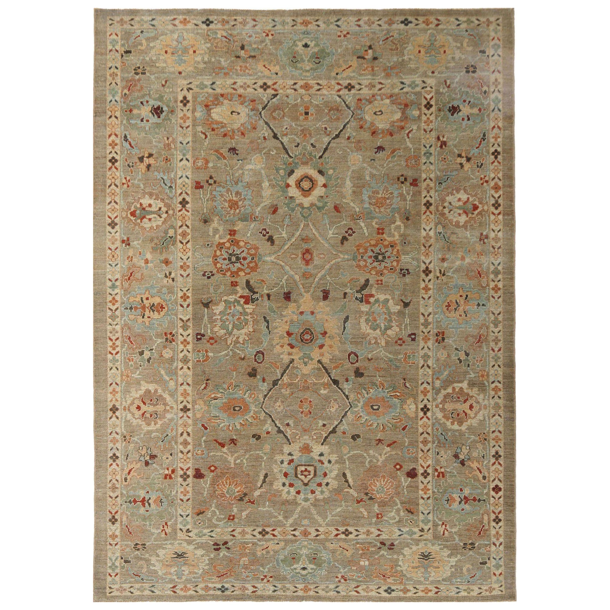 Tapis d'Afghanistan Sultanabad - Motif taupe en laine - 95795