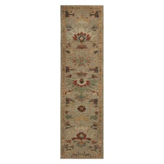 Afghanistan Sultanabad Läufer Teppich - Wolle Grün Elfenbein Taupe - 95822