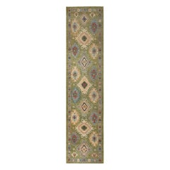 Sultanabad-Läufer aus Afghanistan in Sultanabad - Wolle in grünem Design - 95824
