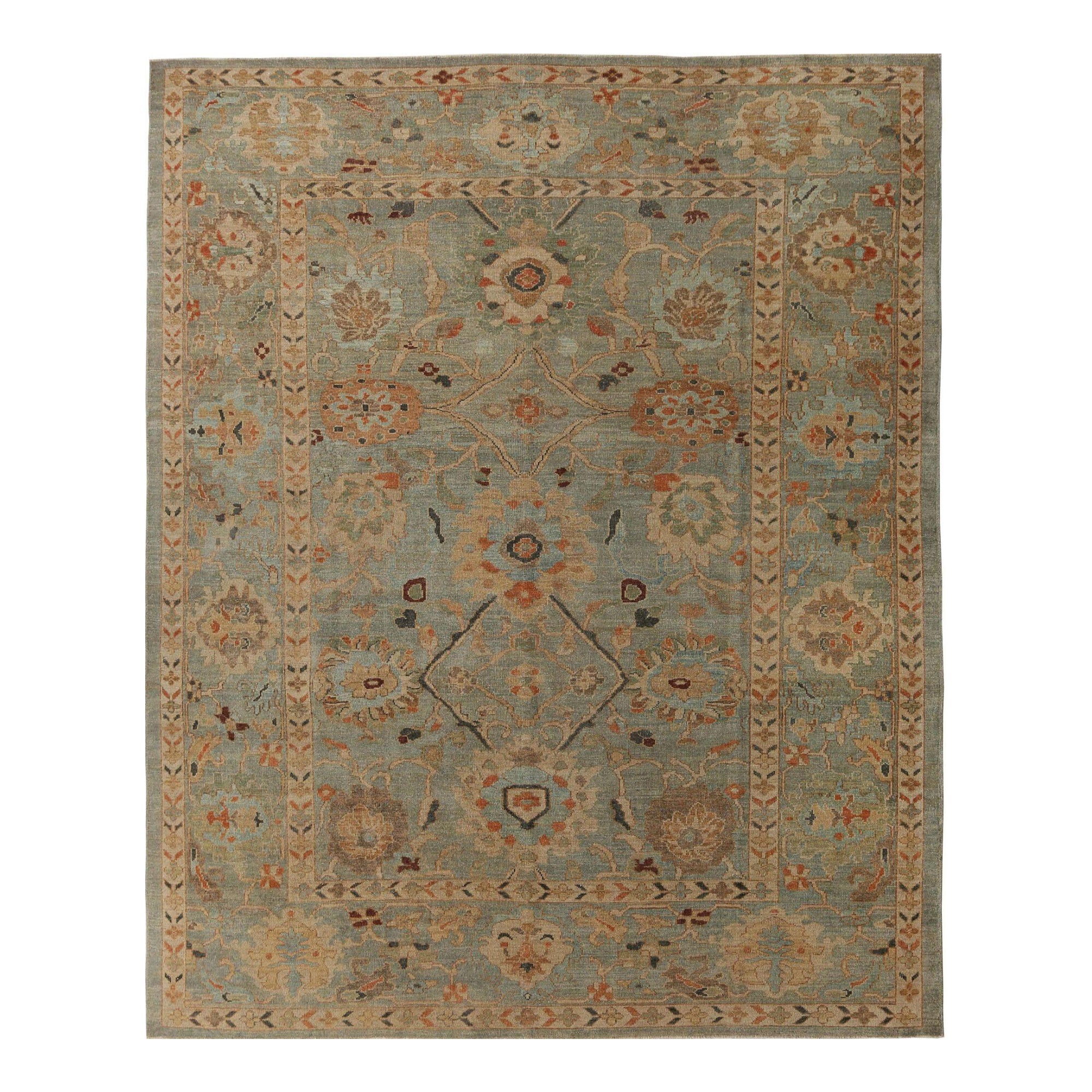 Sultanabad-Teppiche aus Afghanistan - Wolle in Grün mit grünem Design - 95870
