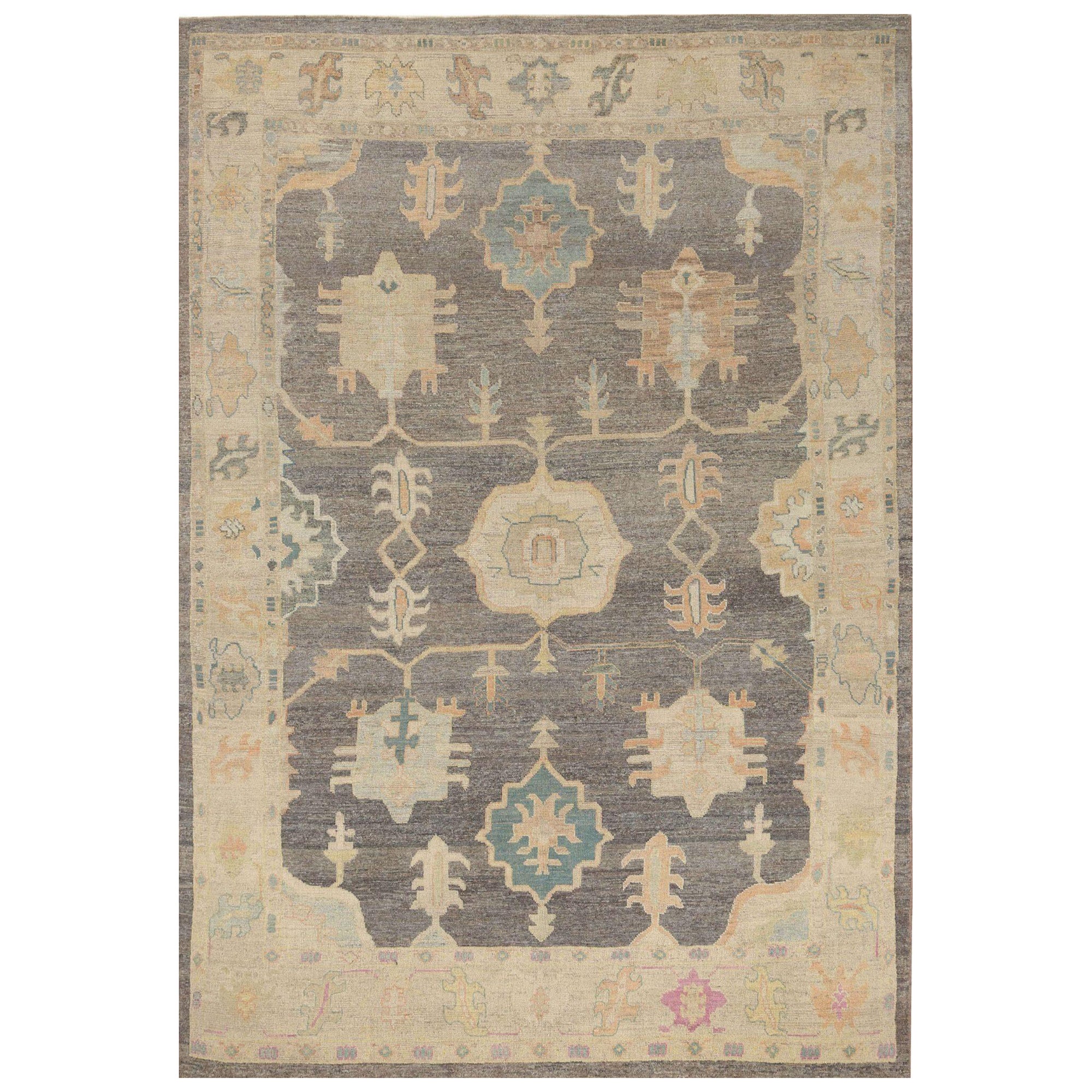 Afghanistan Oushak Area Rugs - Wool Brown Design - 95891