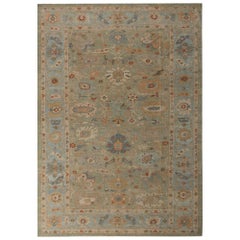 Sultanabad-Teppiche aus Afghanistan - Wolle in Grün mit grünem Design - 95852