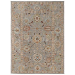 Tapis d'Afghanistan Sultanabad - motif en laine ivoire taupe - 95877