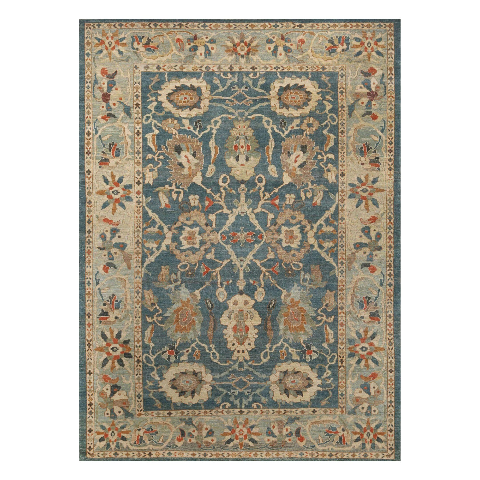 Sultanabad-Teppiche aus Wolle in Blau und Grau in Afghanistan - 95919