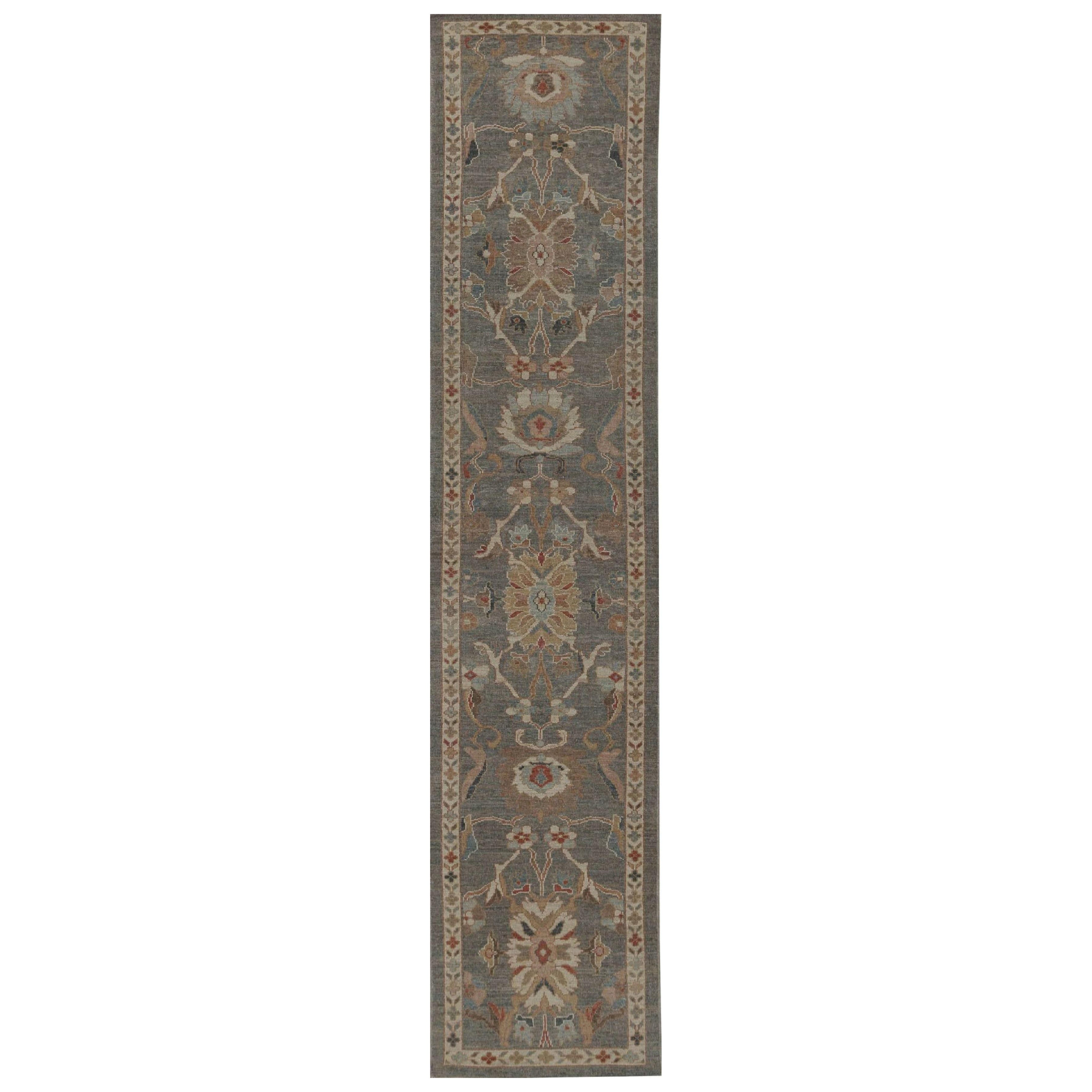 Afghanistan Sultanabad Läufer Teppich - Wolle Brown Design - 95986