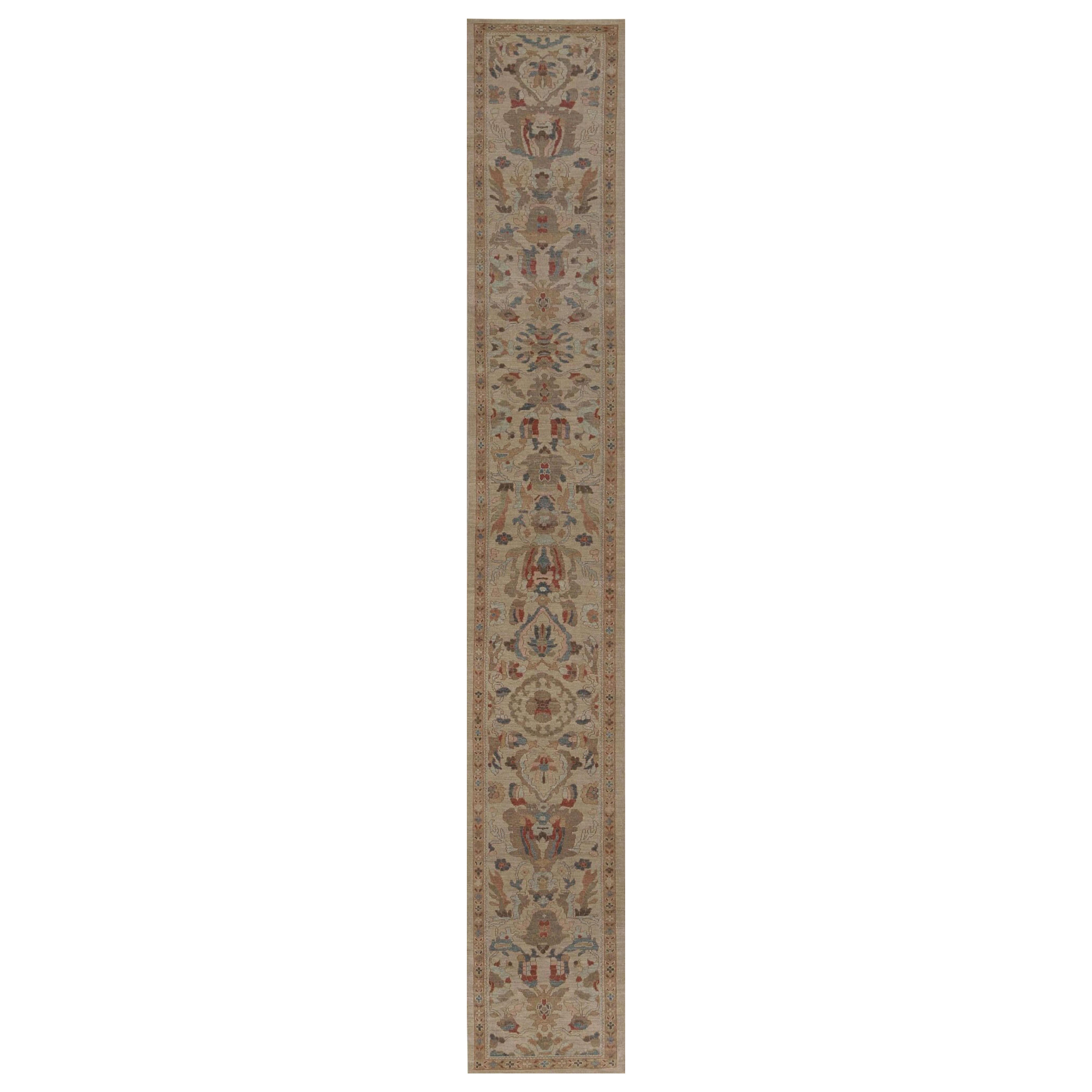 Afghanistan Sultanabad Läufer Teppich - Wolle Elfenbein Design - 95987