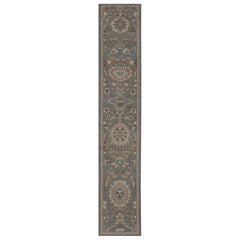 Tapis de course Sultanabad en laine grise, 95989