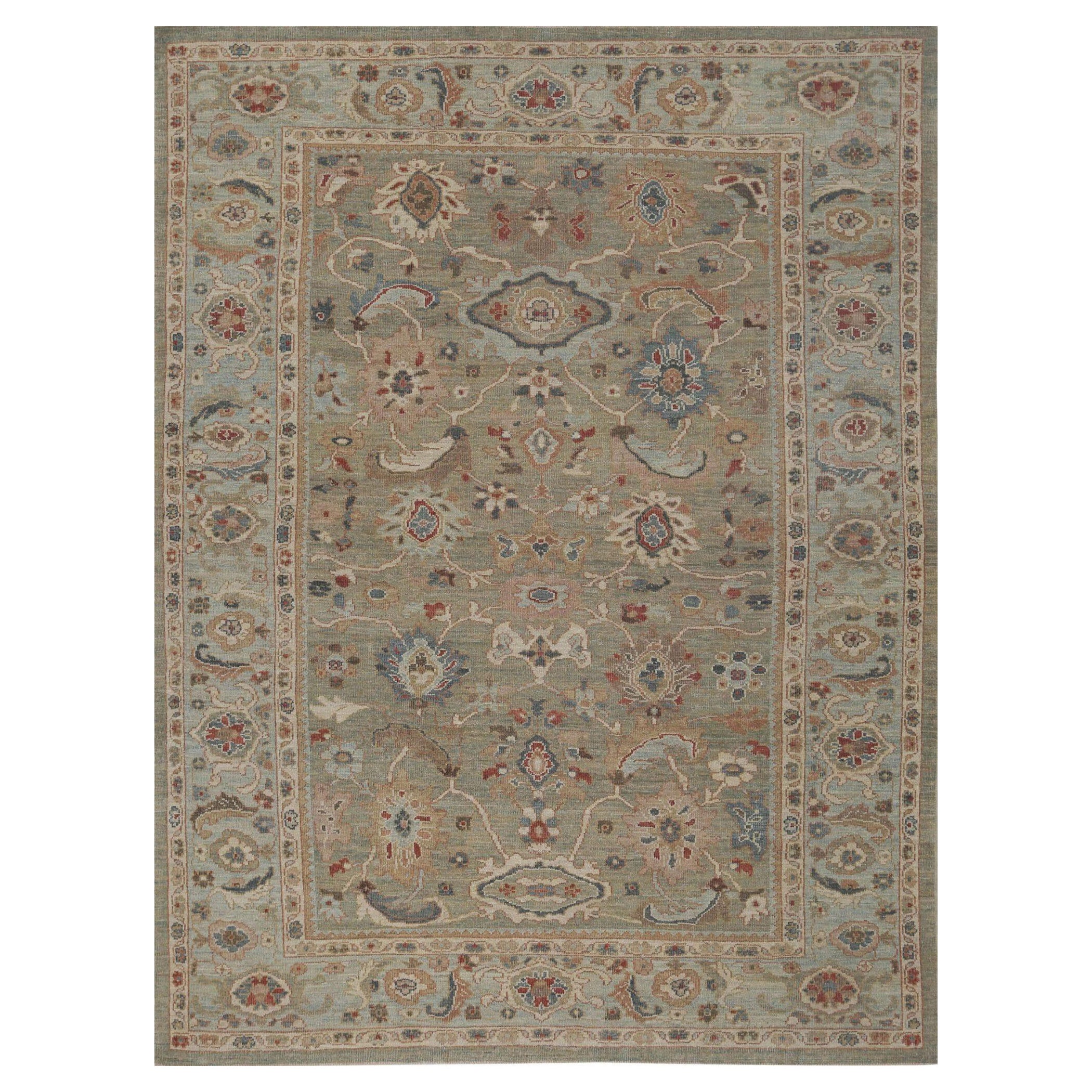 Sultanabad-Teppiche aus Afghanistan - Wolle in Grün mit grünem Design - 96010