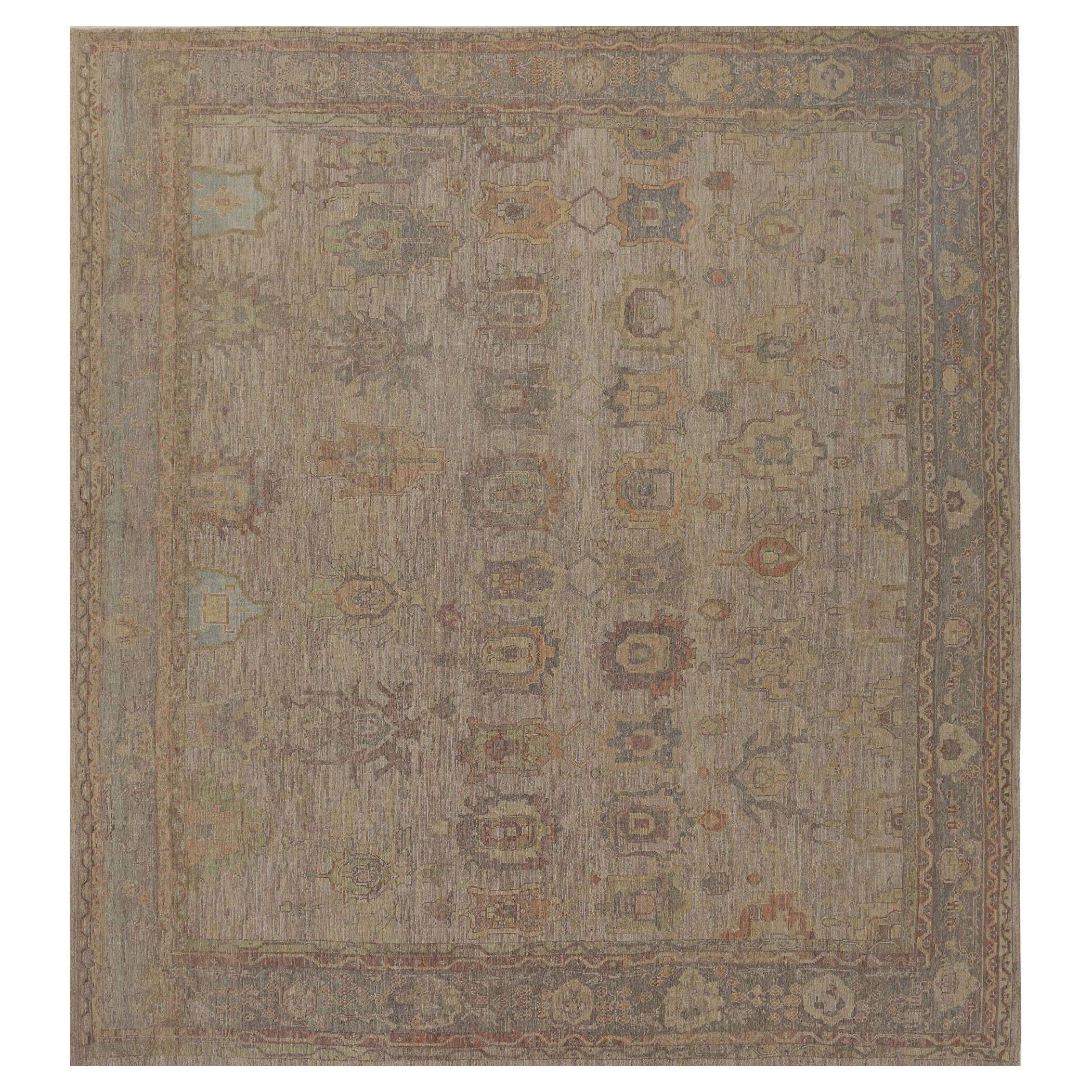 Afghanistan Oushak Over Size Teppich - Wolle Brown Taupe Design - 96018