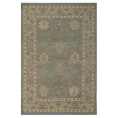 Tappeti Afghanistan Oushak - Disegno blu in lana - 96026