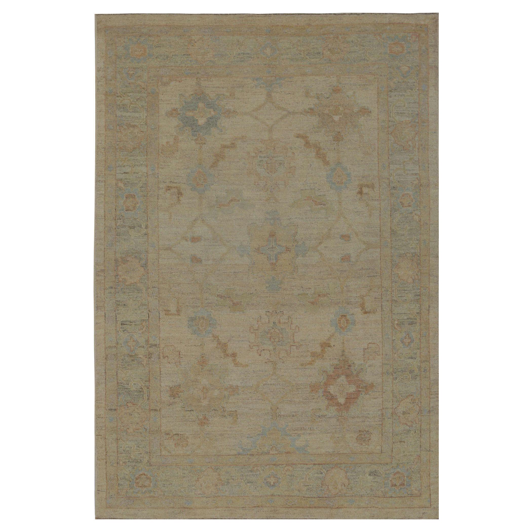 Oushak-Teppiche aus Afghanistan - Wolle in elfenbeinfarbenem Design - 96051