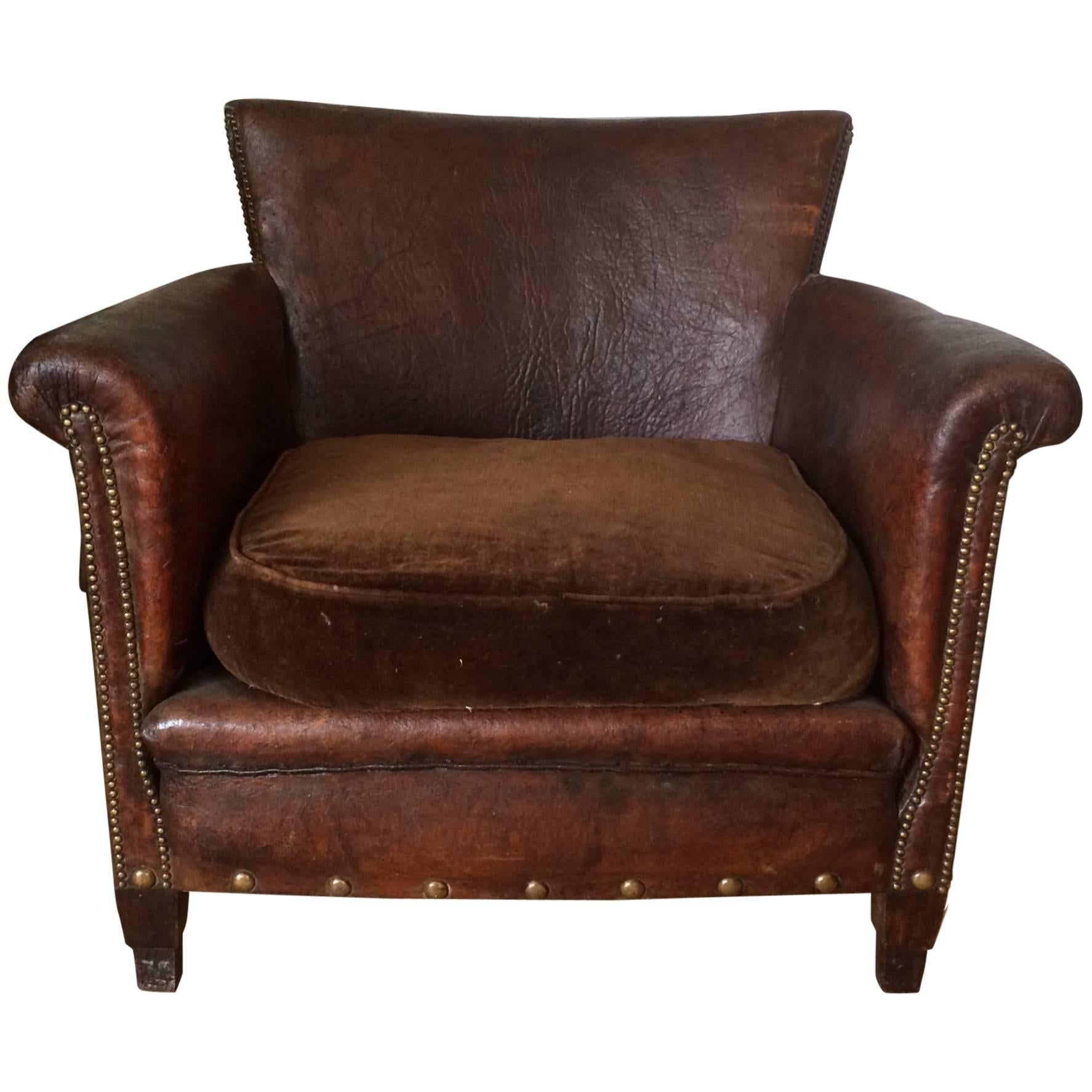 French Leather Club Chair