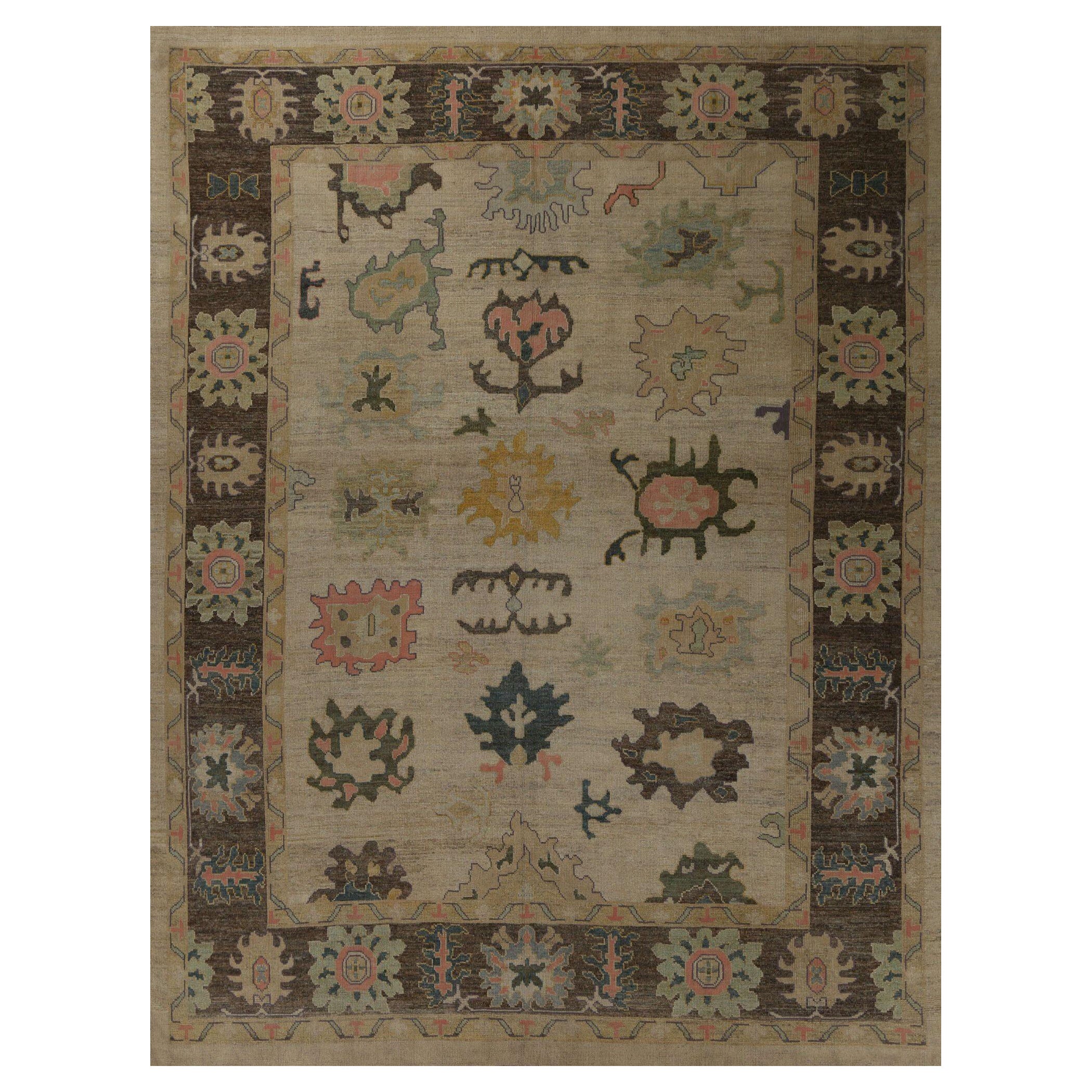 Oushak-Teppiche aus Afghanistan - Wolle in elfenbeinfarbenem Design - 96195