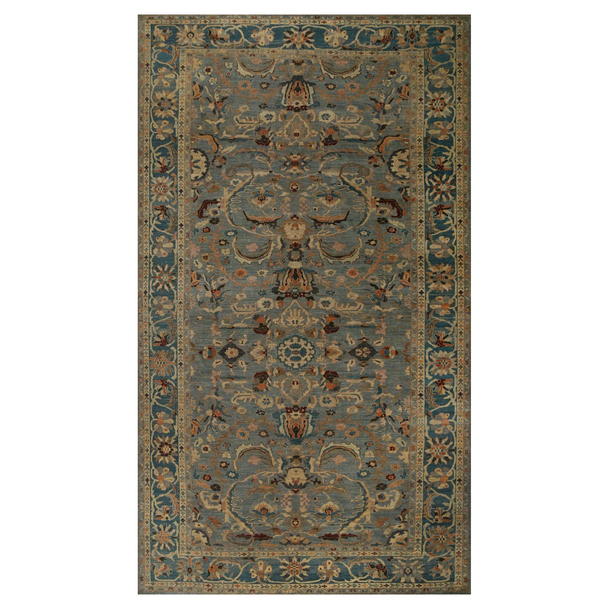 Sultanabad Over Size-Teppich aus Wolle in Übergröße aus Afghanistan in Blau - 96203