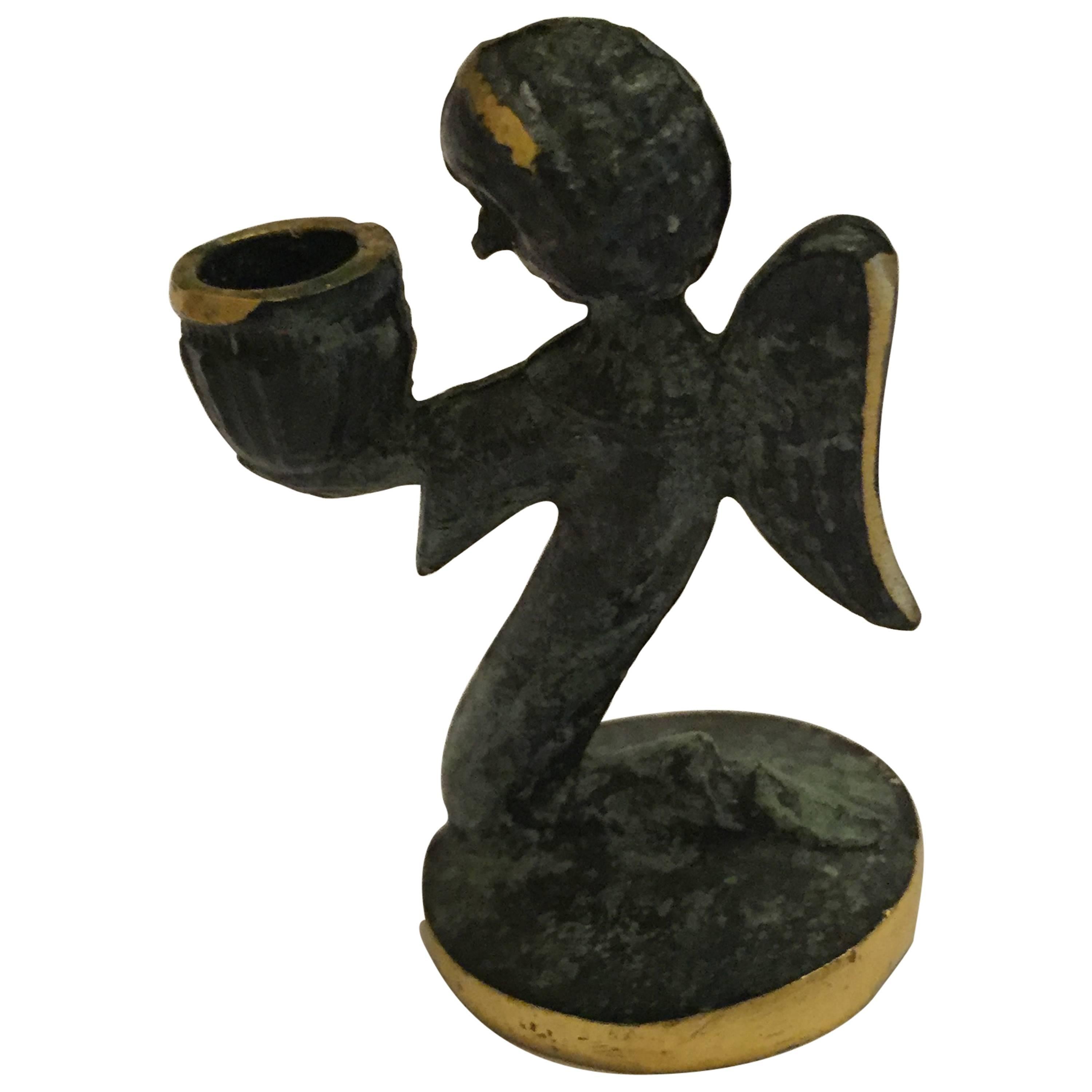 Cute Little Figure Angel Candleholder by Walter Bosse For Sale