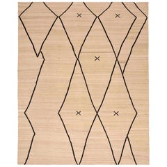 Afghanistan Kilim Area Rugs - Wool Ivory Design - 96373
