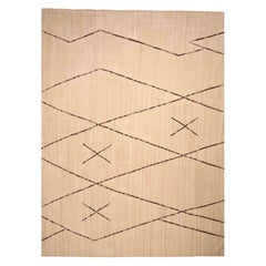 Afghanistan Kilim Over Size Rug - Wool Ivory Design - 96341