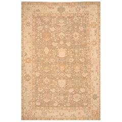 Afghanistan Oushak Over Size Teppich - Wolle Braun Grün Elfenbein - 99662