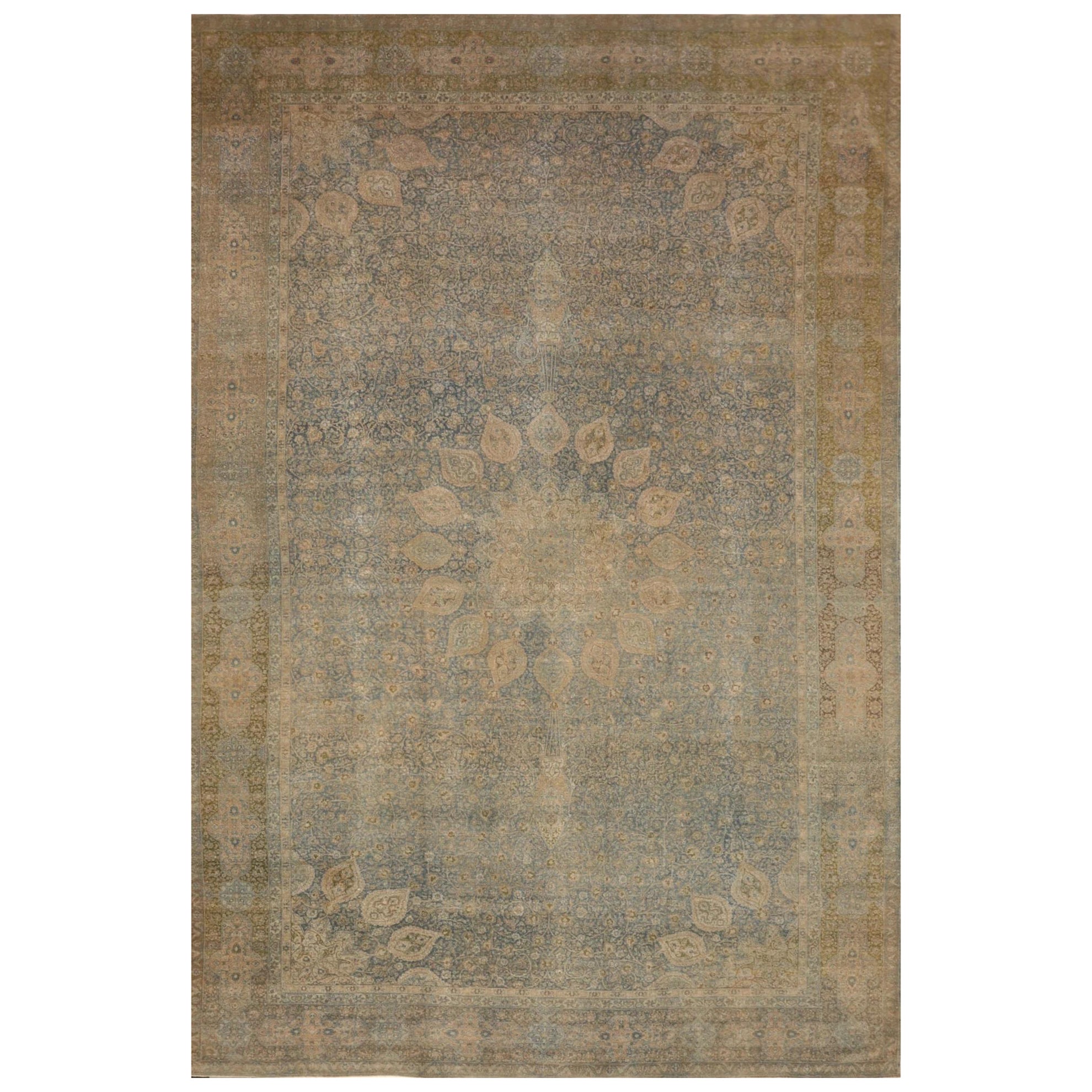 Tappeto persiano Tabriz Over Size - Lana Blue Green Taupe Design - 99443