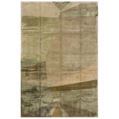 India India Area Rugs - Silk Brown Green Ivory Design - 99643