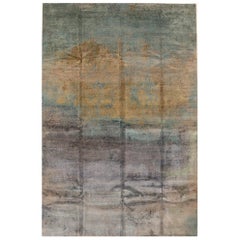 India India Area Rugs - Wool Blue Brown Gray Ivory Yellow - 99645