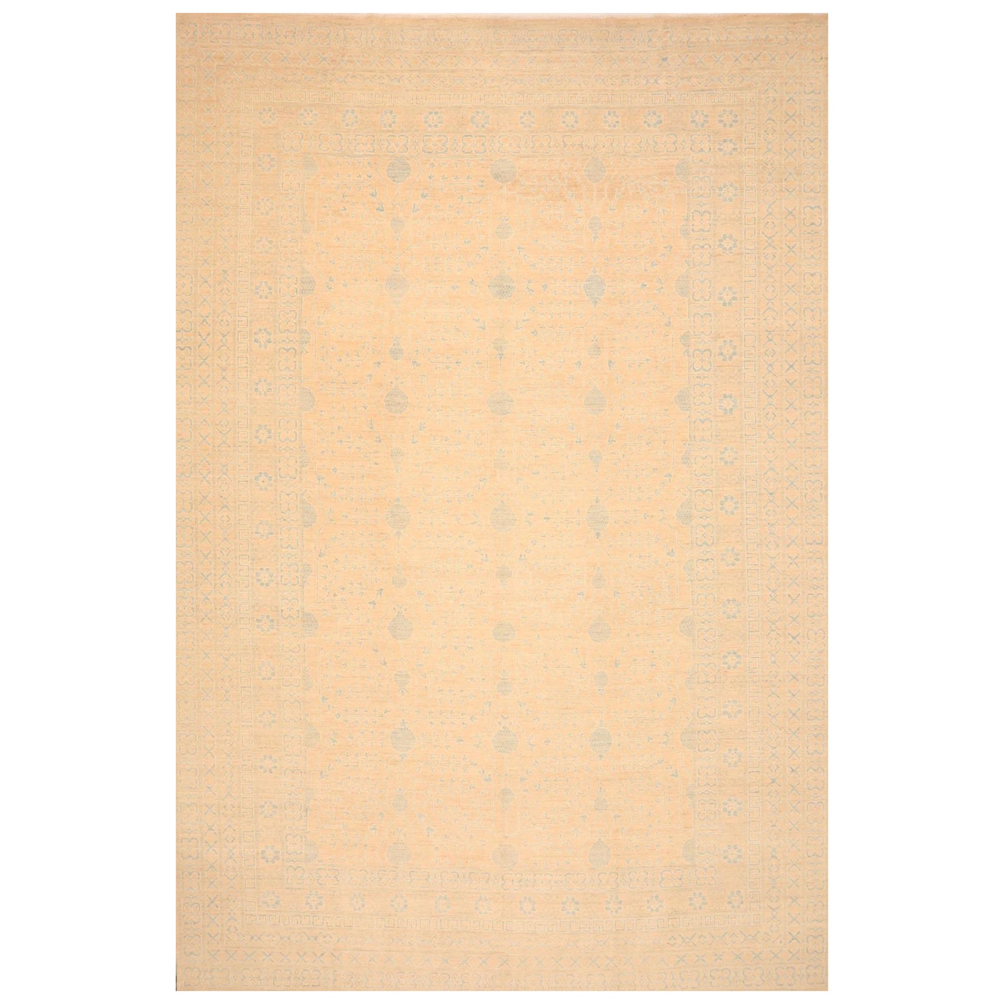 Tappeto Afghanistan Khotan Over Size - Design Marrone Grigio Lana - 99664 in vendita