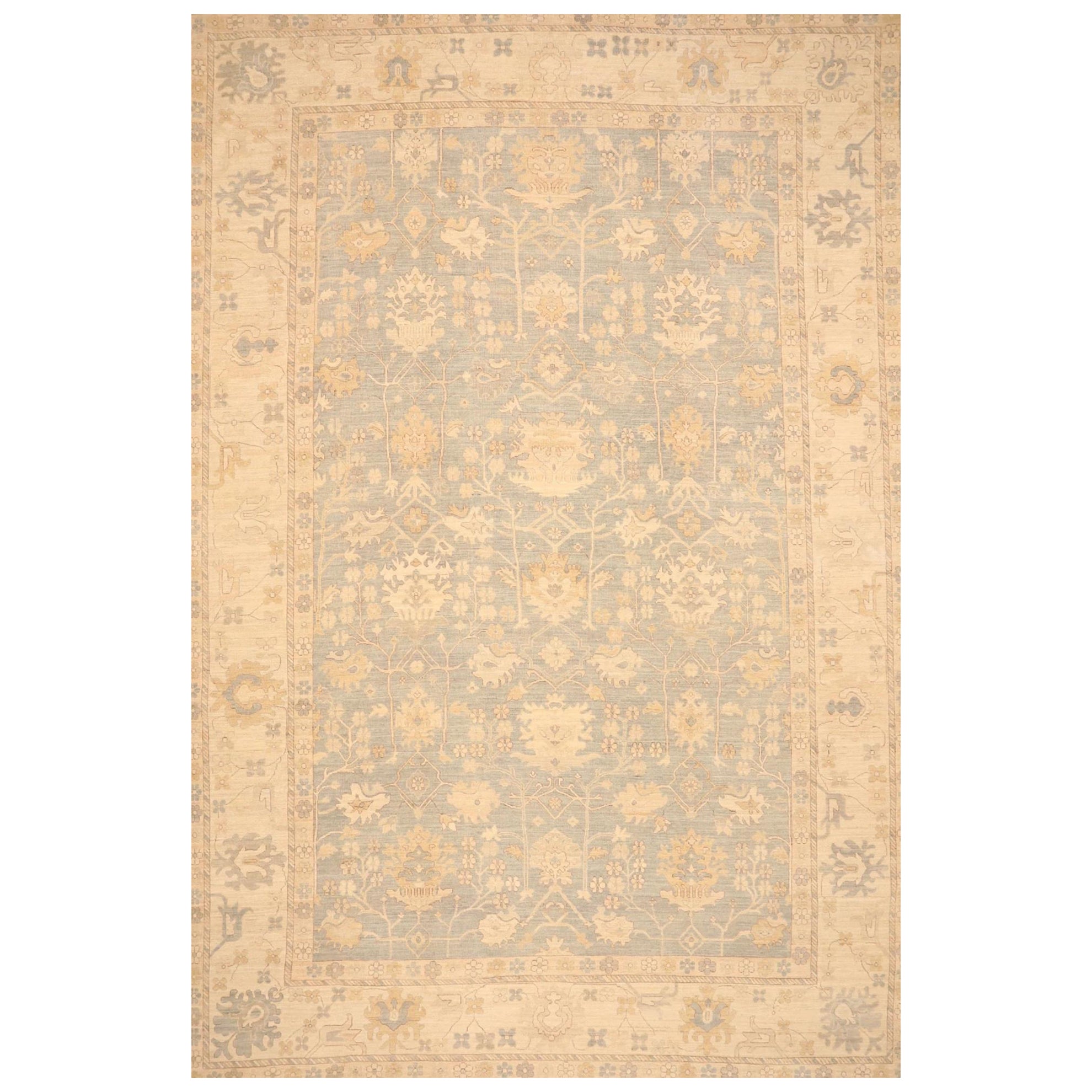 Afghanistan Oushak Over Size Teppich - Wolle Grau Elfenbein Taupe - 99668