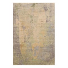 India India Area Rugs - Wool Gray Green Ivory Yellow Design - 99673