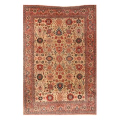 Persian Tabriz Area Rugs - Wool Blue Ivory Pink Red Design - 99675