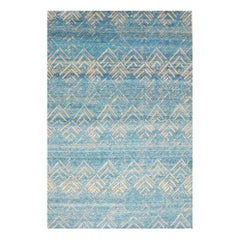 Alfombras Shag de Seda de Nepal - Lana Diseño Azul -