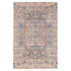 India India Area Rugs - Wool Blue Brown Ivory Design - 93293