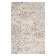 India India Area Rugs - Wool Blue Ivory Taupe Design - 93302