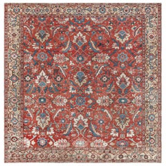 Doris Leslie Blau Antique Persian Heriz Red Wool Rug