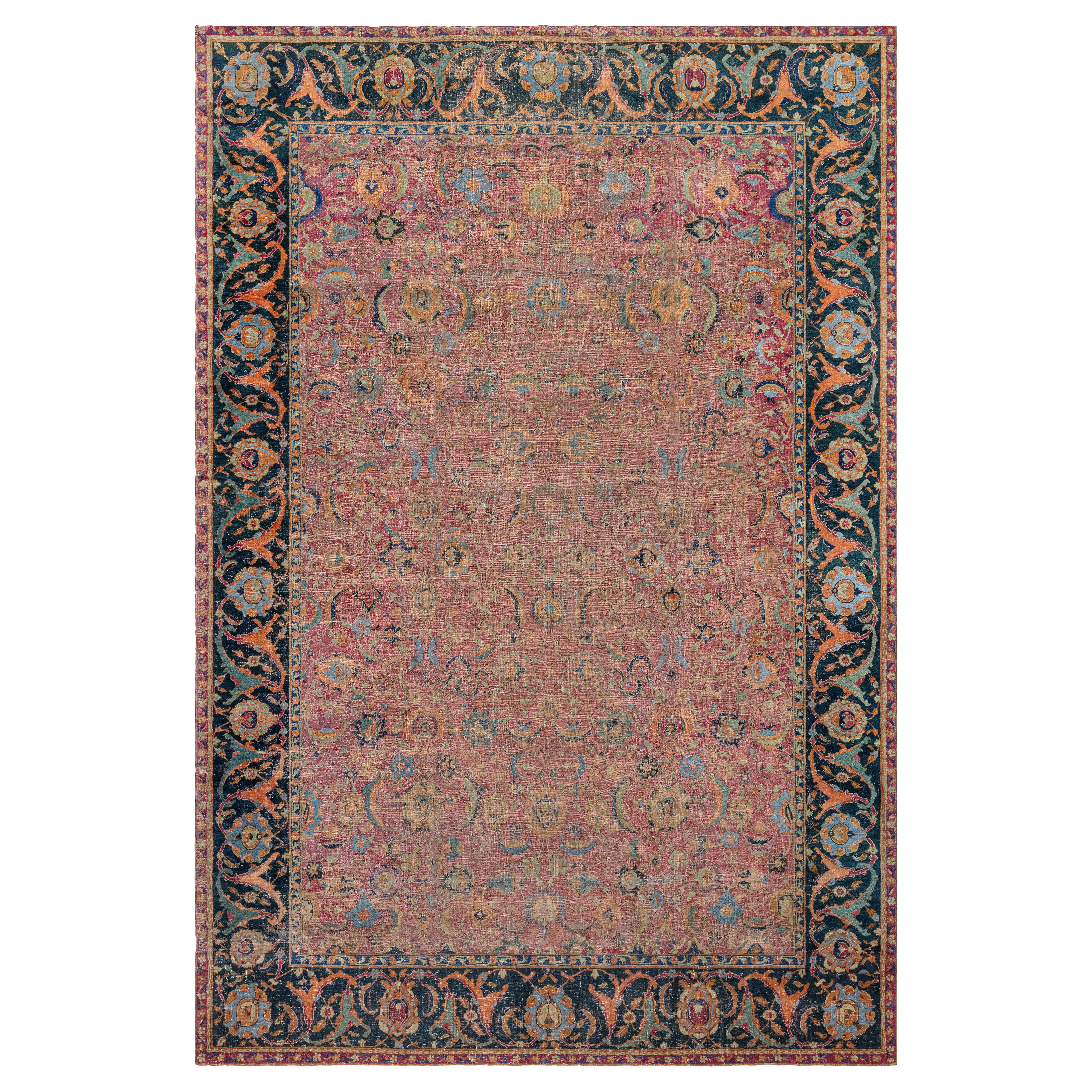 Antique Esfahan Rug Doris Leslie Blau For Sale