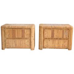 Pair of Mid-Century Bamboo Side Tables