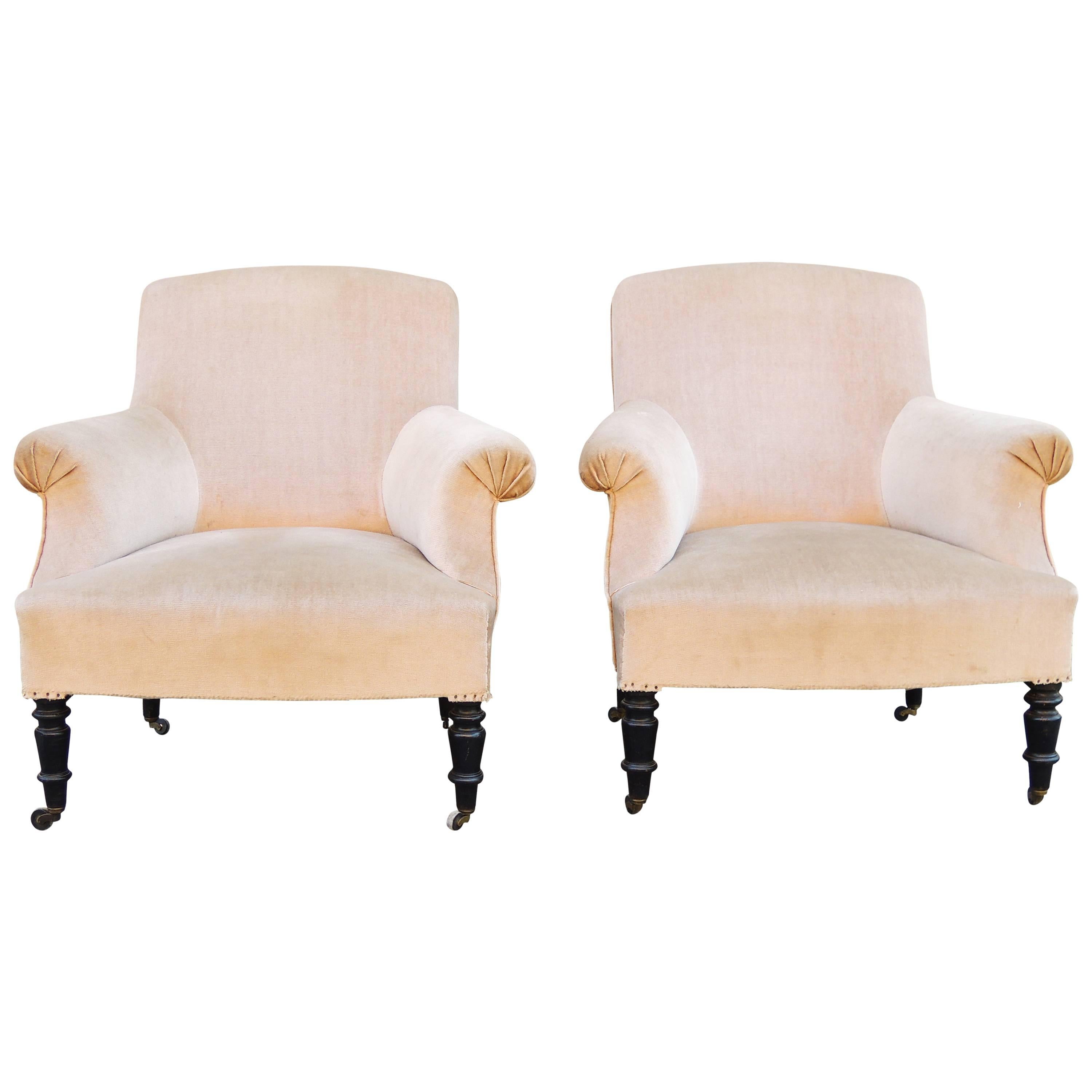 Pair of 19th Century French Napoleon III Armchairs