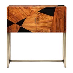 Geometry Cabinet, in Ebonized Sikomoro Wood, Handcrafted in Portugal by Duistt