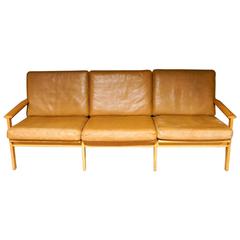 Vintage Illum Wikkelsø Leather Sofa