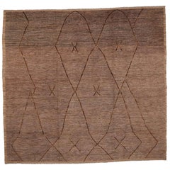 Tappeti Afghanistan Moroccan Area Rugs - Wool Brown Design - 98455