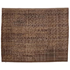 Afghanistan Moroccan Over Size Rug - Wool Brown Ivory Design - 98454