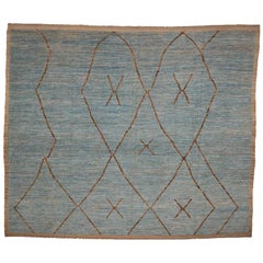 Tappeto Afghanistan Moroccan Over Size - Lana Blue Brown Design - 98453