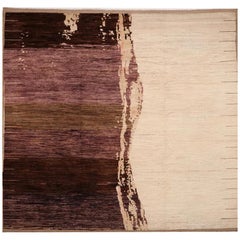 Afghanistan Moroccan Area Rugs - Wool Brown Ivory Purpel - 98437