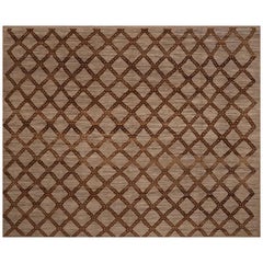 Afghanistan Moroccan Area Rugs - Wool Brown Taupe Design - 98434