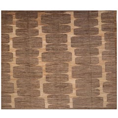 Tappeto Afghanistan Abadeh Over Size - Lana Marrone Avorio Design - 98431